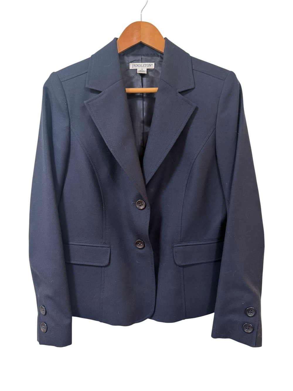 Pendleton virgin wool blazer women’s size 10 navy blue career classic officecore